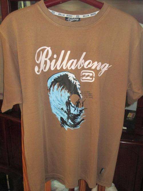 BROWN PRINTED SHIRT.  BILLABONG. SIZE L. AS NEW