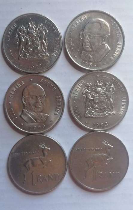 Lot of R1 coins R.S.A High quality from between 1977 and 1990 Bid on 1 to buy them all