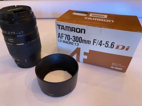 Tamron Auto Focus 70-300mm f/4.0-5.6 Di LD Macro Zoom Lens for Canon with Lens Hood