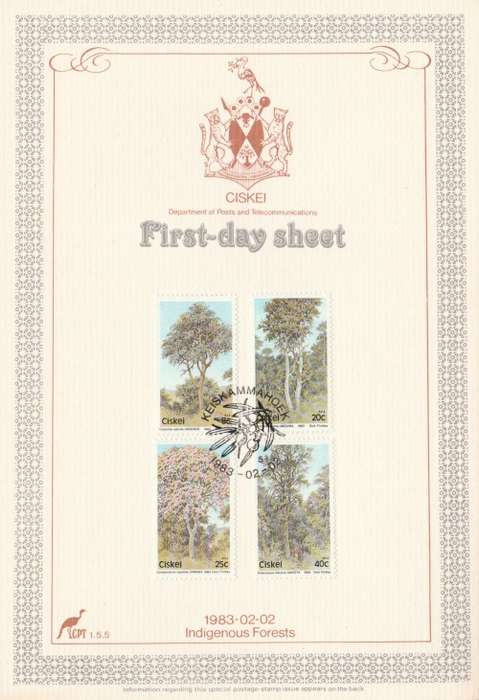 CIS 1983-02-02 Indigenous Trees Collectors Sheet 1.5.5 (50 000) [SACC R7]