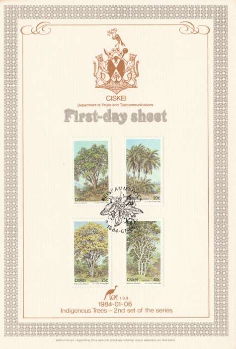 CIS 1984-01-06 Indigenous Trees (2nd Series) Collectors Sheet 1.9.9 (45 000) [SACC R7]