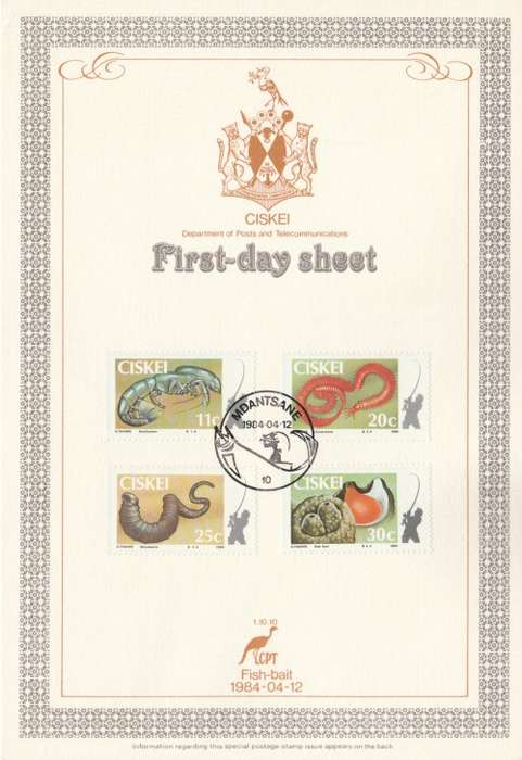 CIS 1984-04-12 Fish bait Collectors Sheet 1.10.10 (50 000) [SACC R7]
