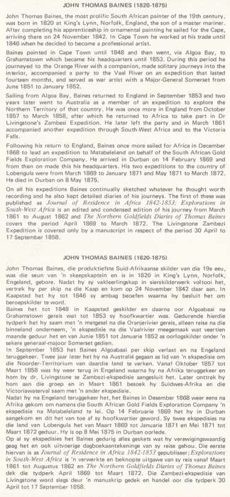 RSA 1975-06-18 Death Centenary of Thomas Baines (Artist) FDC 2.6 (60 000) [SACC R15]