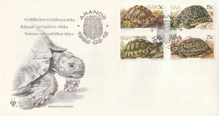 SWA 1982-03-12 Tortoises FDC 36 (150 000) - [SACC R7]