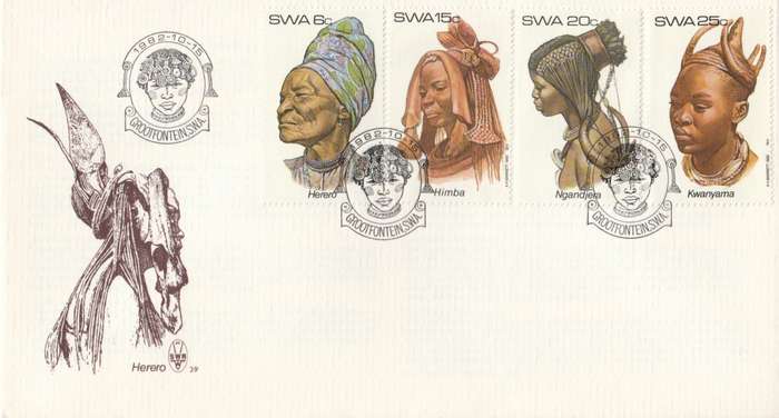 SWA 1982-10-15 Traditional Head-dresses of S.W.A. FDC 39 (155 000) - [SACC R7]
