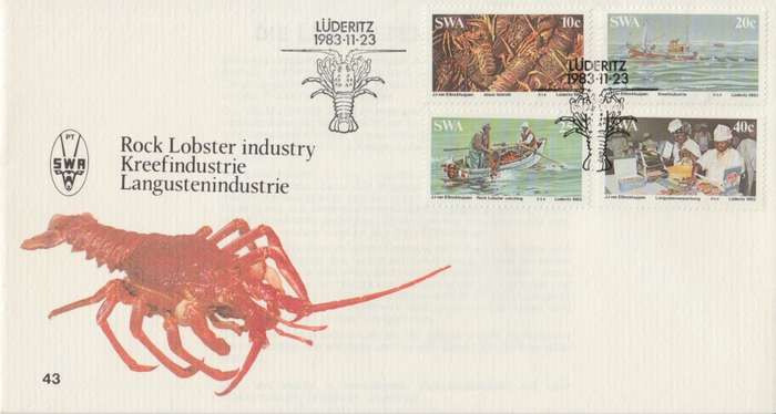 SWA 1983-11-23 Lobster Industry FDC 43 (145 000) - [SACC R7]