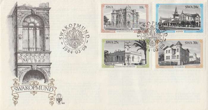 SWA 1984-03-08 Historical Buildings of Swakopmund FDC 44 (130 000) - [SACC R7]