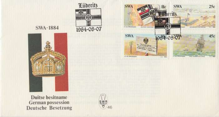 SWA 1984-08-07 Centenary of German Colonisation (1884) FDC 46 (140 000) - [SACC R7]
