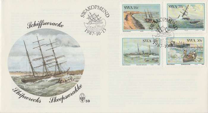 SWA 1987-10-15 Shipwrecks FDC 59 [SACC R7]