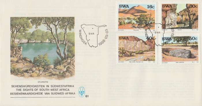 SWA 1988-03-03 Landmarks of S.W.A. FDC 61 [SACC R7]