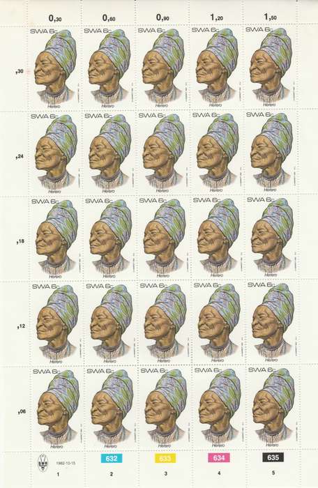 SWA 1982-10-15 Traditional Head-dresses - 6c Herero SACC 411 x25 [SACC R62.50]