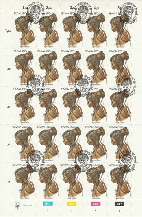 SWA 1982-10-15 Traditional Head-dresses - 20c Ngandjera SACC 413 x25 CTO [SACC R62.50]