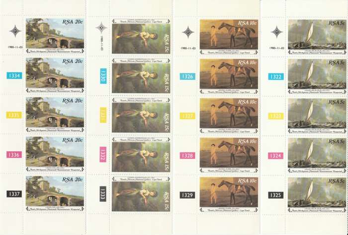 RSA 1980-11-03 National Art Gallery, Cape Town - SACC 485-488 x5 [SACC R50]