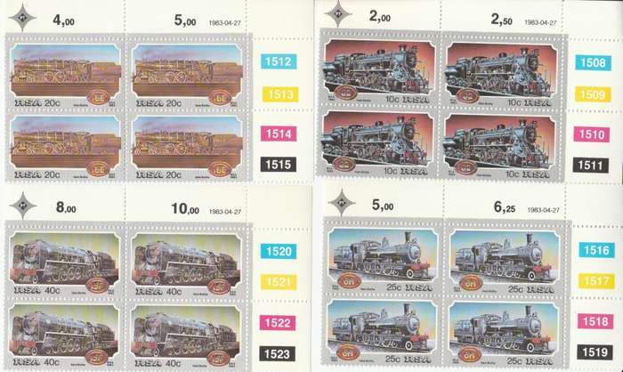 RSA 1983-04-27 Steam Locomotives - SACC 545-548 x4 [SACC R40]