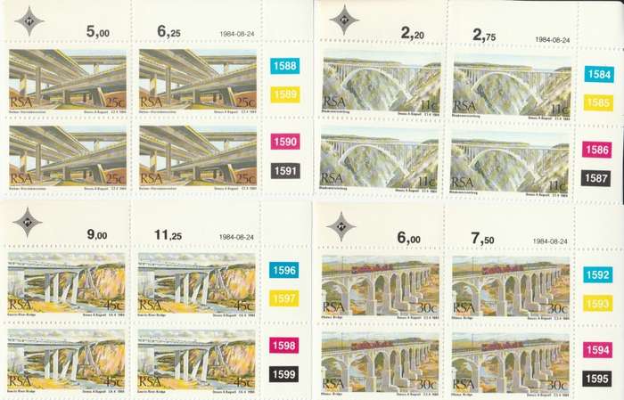 RSA 1984-08-24 South African Bridges - SACC 567-570 x4 [SACC R40]