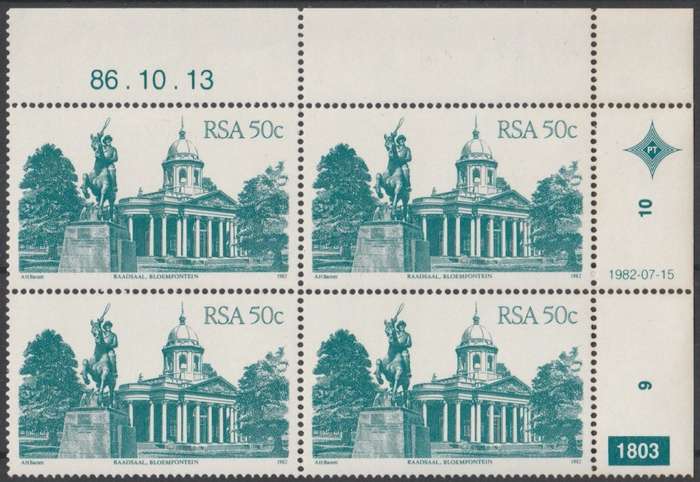 RSA 1986-10-13 4th Definitive Issue - SACC 529a x4 (Plate 1803) [SACC R80]