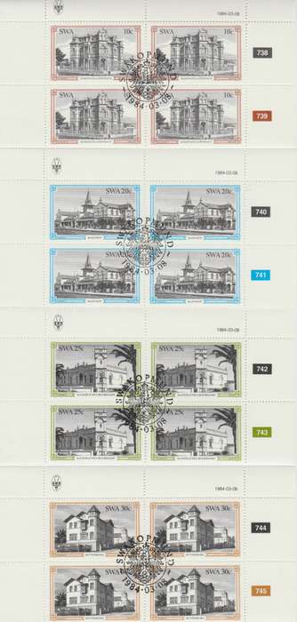SWA 1984-03-08 Historical Buildings of Swakopmund - SACC 432-435 x4 [SACC R40] - CTO