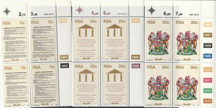 RSA 1984-09-03 New Constitution - SACC 571-574 x4 [SACC R30]