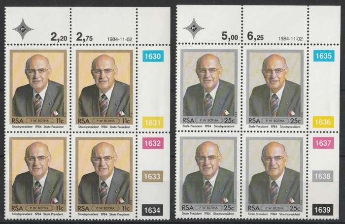 RSA 1984-11-02 Inauguration of President P.W. Botha - SACC 575-576 x4 [SACC R10]