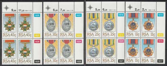 RSA 1984-11-09 Military Decorations - SACC 577-580 x4 [SACC R40]