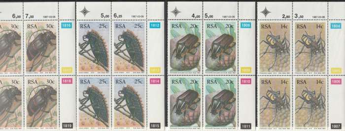 RSA 1987-03-06 South African Beetles - SACC 620-623 x4 [SACC R40]