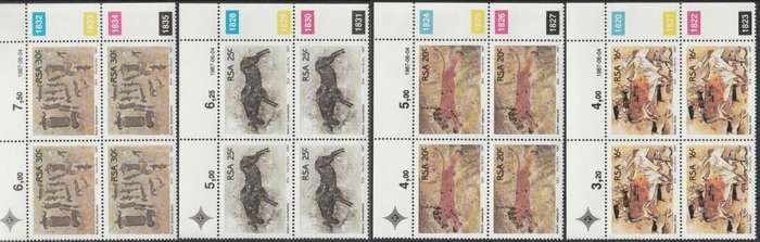 RSA 1987-06-04 Rock Paintings - SACC 625-628 x4 [SACC R40]