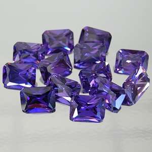 Cubic Zirconium - Regal Purple Octagon Princess Facet - 2.88cts