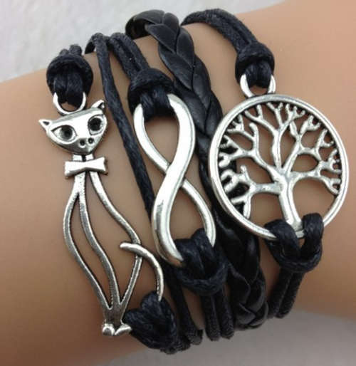 Infinity Genuine Leather Bracelet - Tree