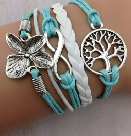 Infinity Genuine Leather Bracelet - Tree
