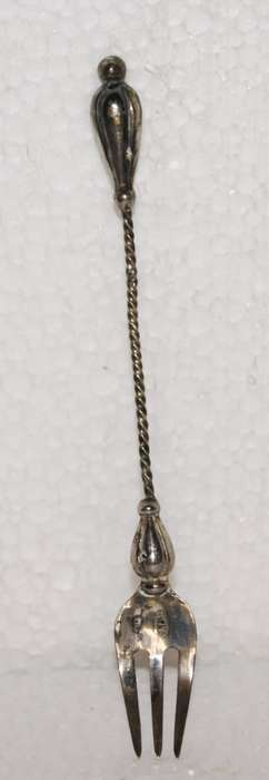 Antique Russian Silver Pickle Fork from Kostroma, Circa 1899-1908