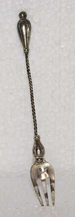 Antique Russian Silver Pickle Fork from Kostroma, Circa 1899-1908