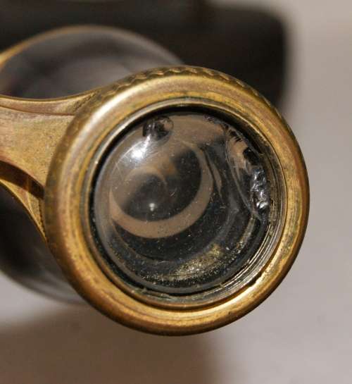 Antique Colmont brass and mother of pearl opera glasses in original case