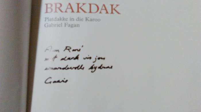 BRAKDAK (Platdakke in die Karoo) Gabriel Fagan 2008 ** Inscribed**