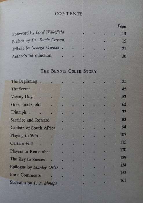 The Bennie Osler Story as told to Chris Greyvenstein