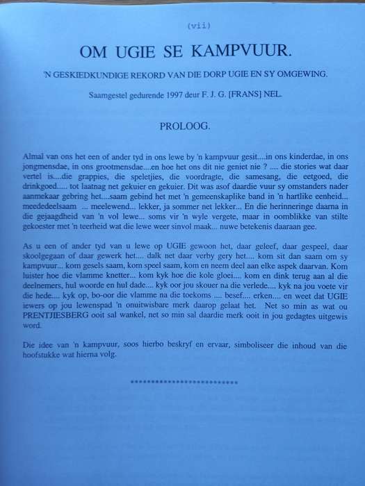 Om Ugie se Kampvuur - `n Geskiedkundige Rekord van die Dorp Ugie en sy Omgewing