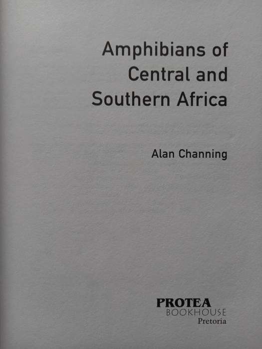Amphibians of Central and Southern Africa by Alan Channing