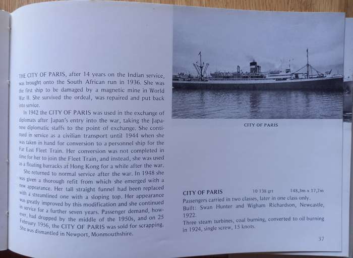 In South African Waters - Passenger Liners since 1930 by D. Hughes and P. Humphries