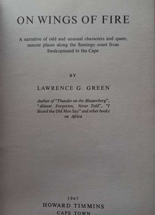 On Wing`s of Fire by Lawrence G. Green