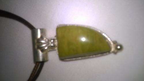 Natural Ocean Jasper pendant in silver stamped 925 (Free lace cord)