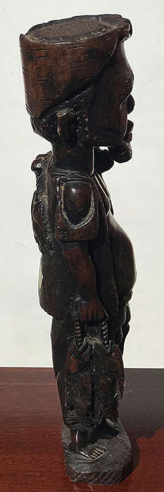 #12 African Art Fish Man holds fish in his hands, wood carvings