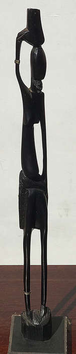 #14 African Art Women holding on head something, wood carvings