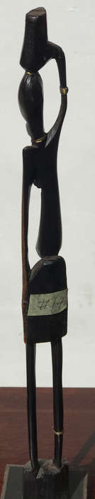 #14 African Art Women holding on head something, wood carvings