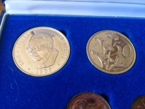 1985 RSA short proof set - Silver R1 Nickle R1