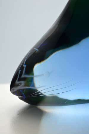 A VERY RARE CULT ITEM: EXBOR FISH GLASS SCULPTURE DESIGNED BY ROZINEK AND HONZIK IN THE 1960s