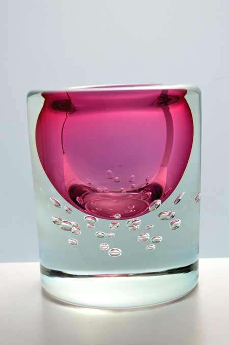 Magnificent Czech art glass vase, designed for Skrdlovice Glassworks (1974) by Prof Jaroslav Svoboda
