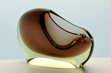 MAGNIFICENT ZBS CZECH ART GLASS SCULPTURAL OBJECT, DESIGNED BY PROF MILOSLAV KLINGER (1922-1999)