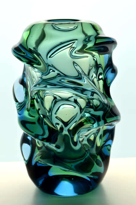 Hallmark Design: Skrdlovice Atlas Glass Vase by Jan Kotik, 1955