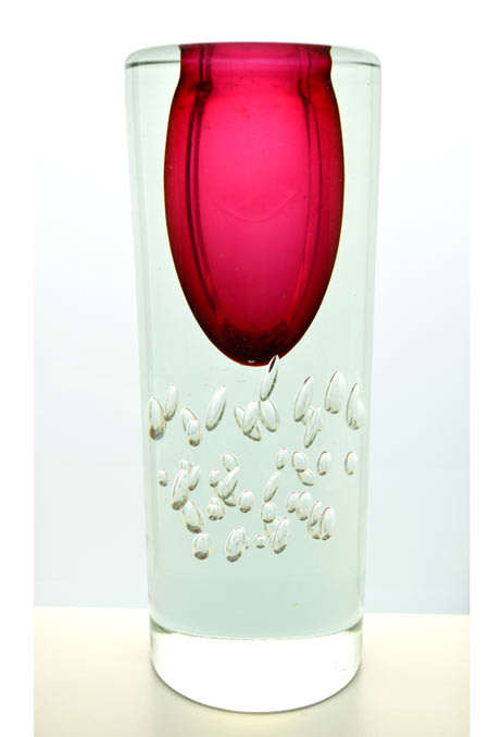 MAGNIFICENT CZECH ART GLASS VASE, DESIGNED FOR SKRDLOVICE GLASSWORKS (1974) BY PROF JAROSLAV SVOBODA