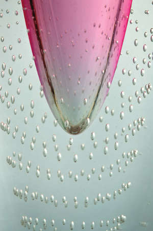 Dazzlingly Beautiful Modern Pink Czech Art Glass Vase by Pavel Juda, 1985