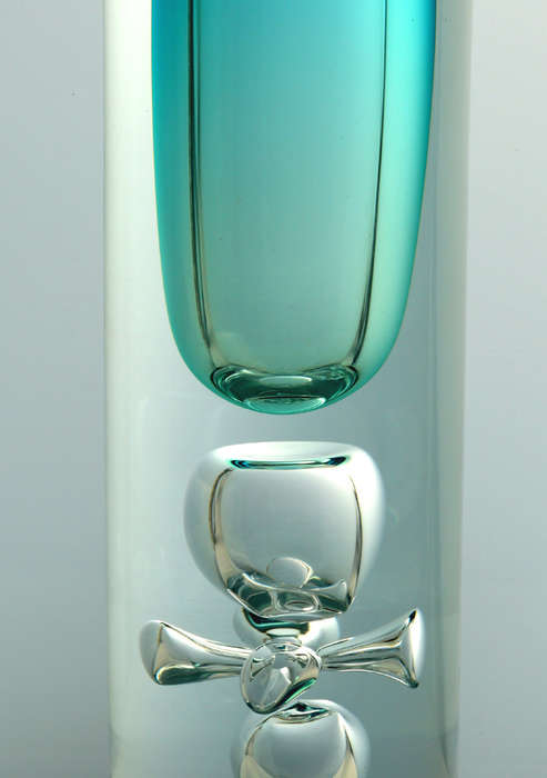 Extra Large Dazzling Ice Blue Skrdlovice Vase by Jan Beranek (1933-) 1980
